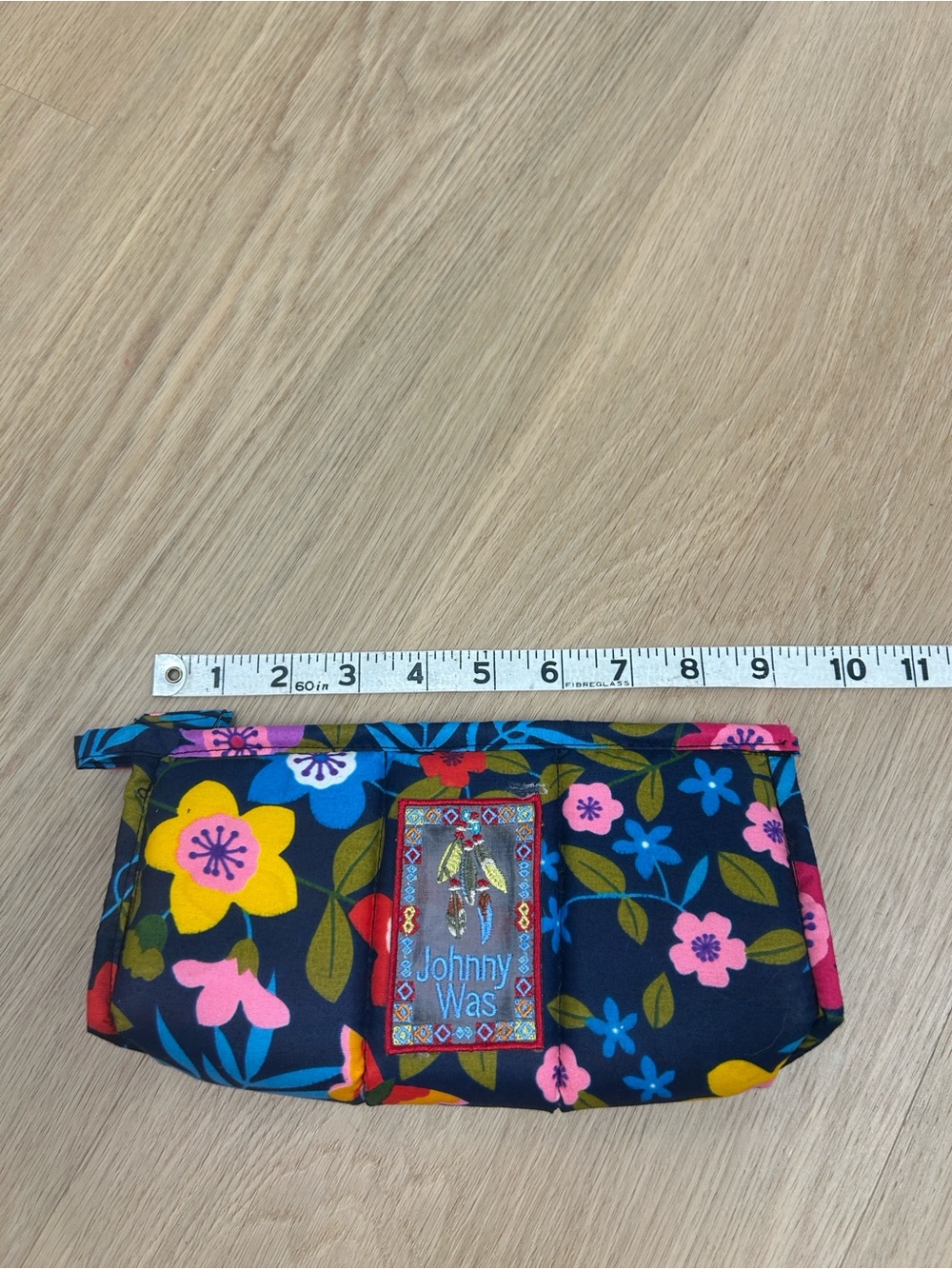 Johnny Was Quilted Floral Pouch